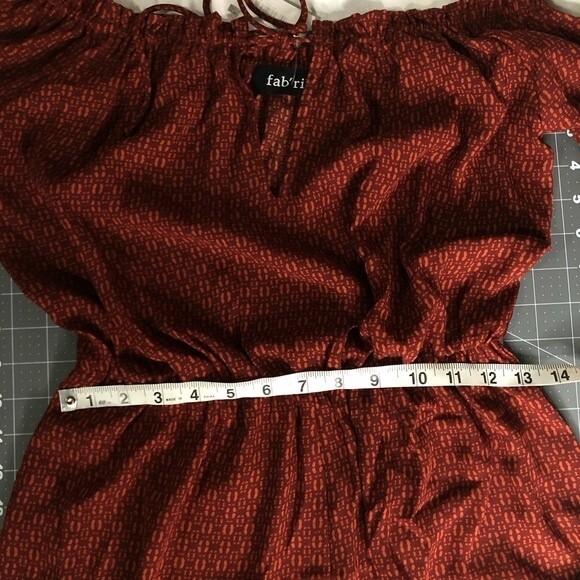 NWT Fab’rik Romper short boho long sleeves brown S - Picture 14 of 14